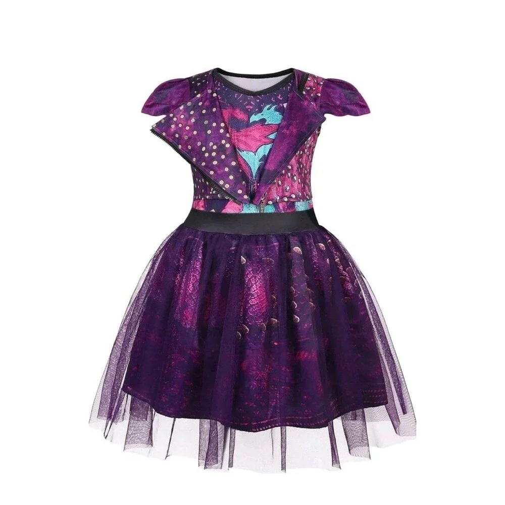 Disney Descendants Mal Costume DRESS ONLY Girls 9-10 Halloween Cosplay